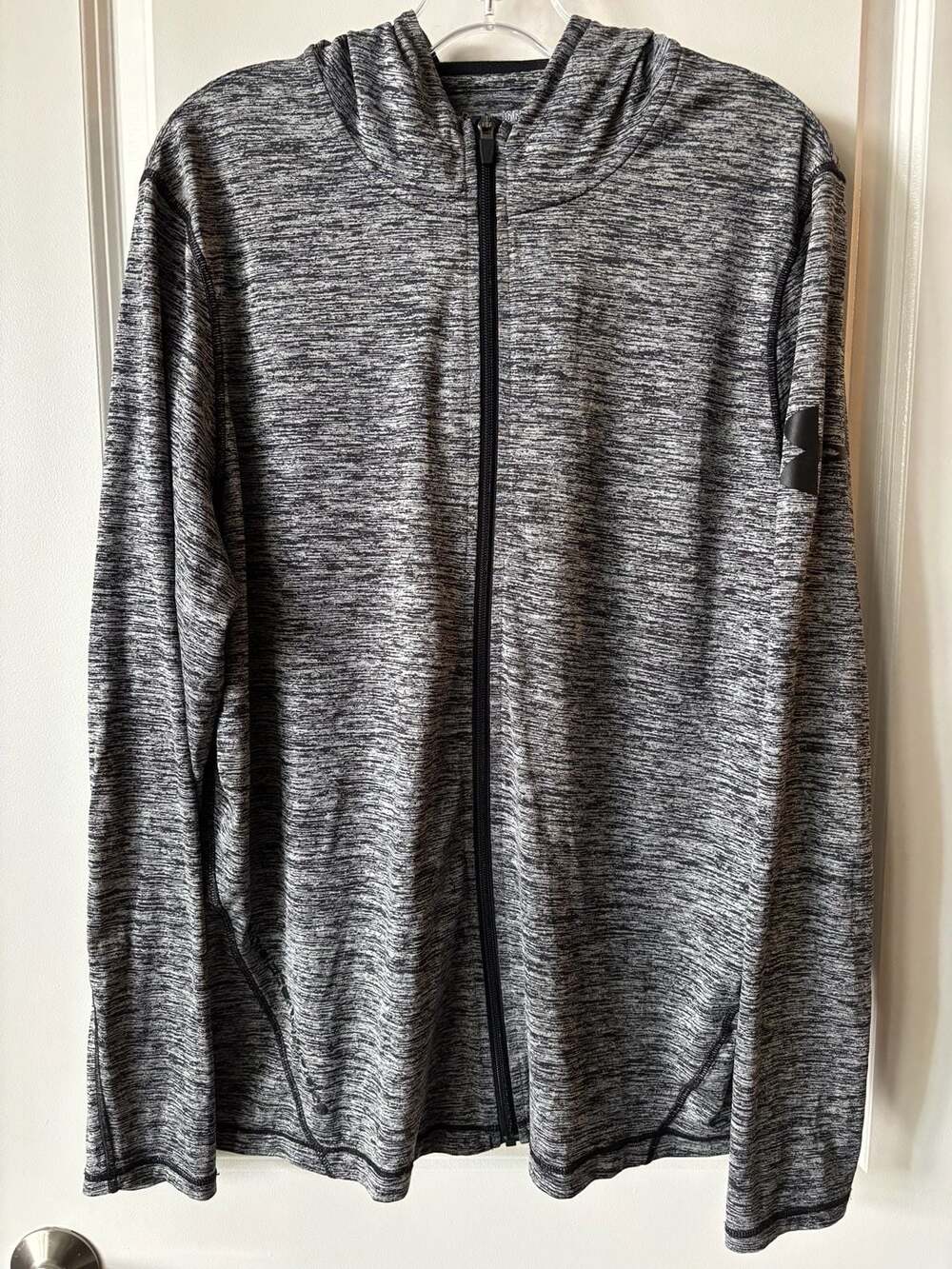 Under Armour HeatGear Loose Full Zip Hoodie Gray Black Marled Style 1253538 Larg
